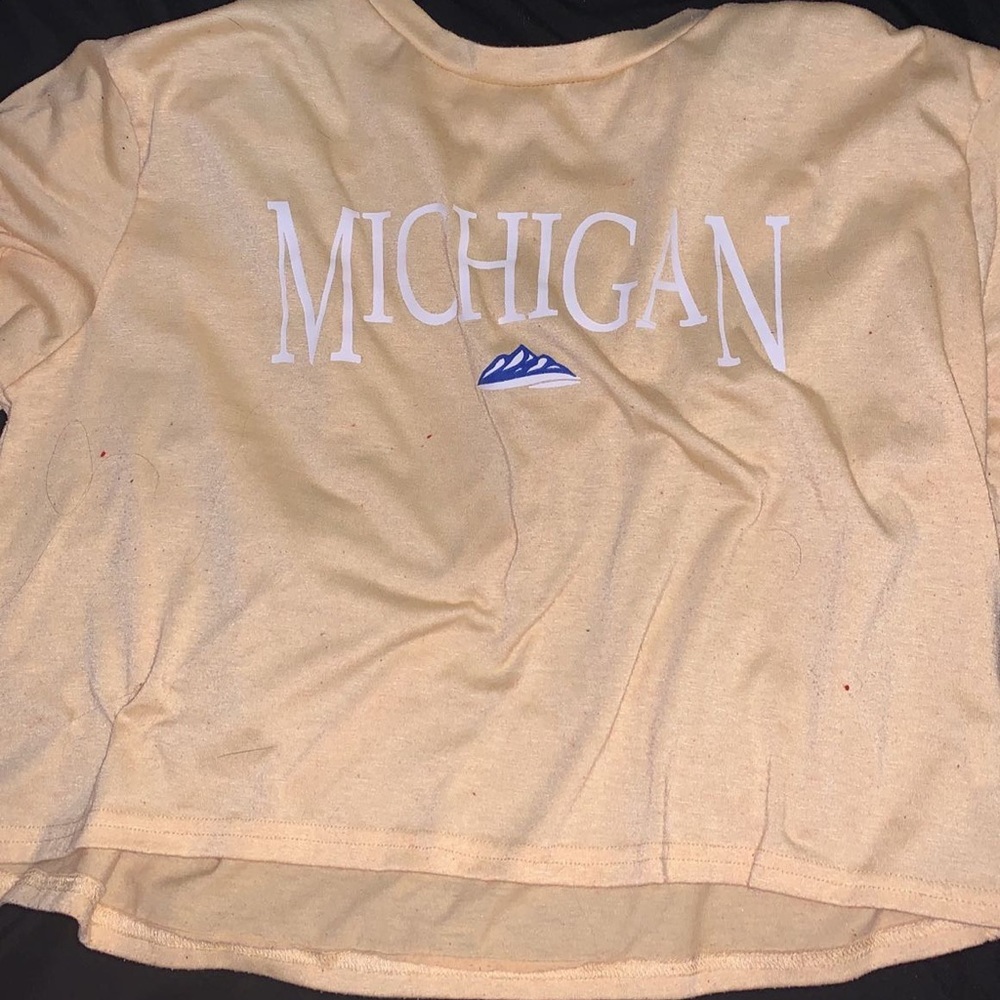 ROMWE Yellow Michigan Crop Top